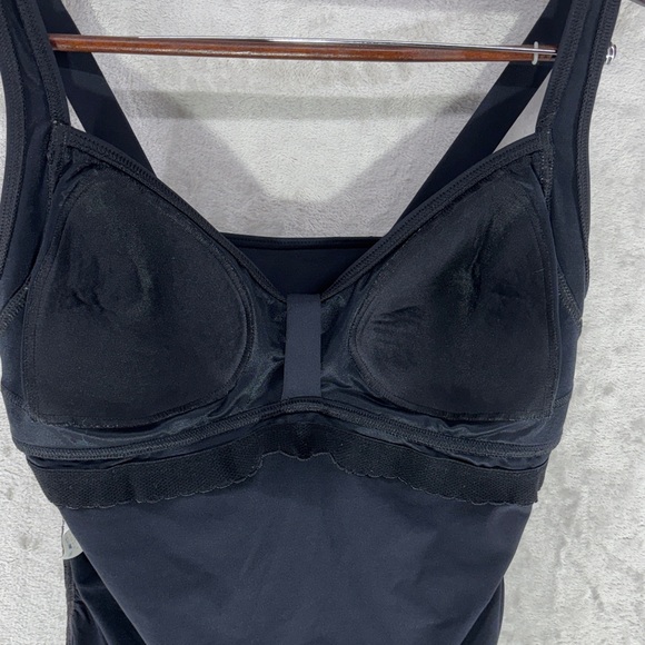 Lands' End Black Tankini Top with Ruched Sides & Ruffled Edge Size 10DDD - Picture 7 of 8